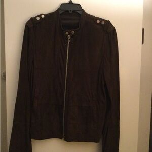 Full Zip Moto Suede Jacket